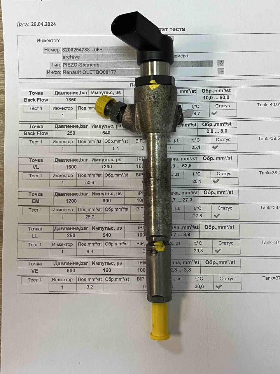 Форсунка б/у Siemens Euro 4 8200294788 Рено 1.5 DCI