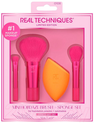 Набор кистей для макияжа Real Techniques Mini Holidaze Brush + Sponge Set / RT100108 - фото 2 - id-p226829093