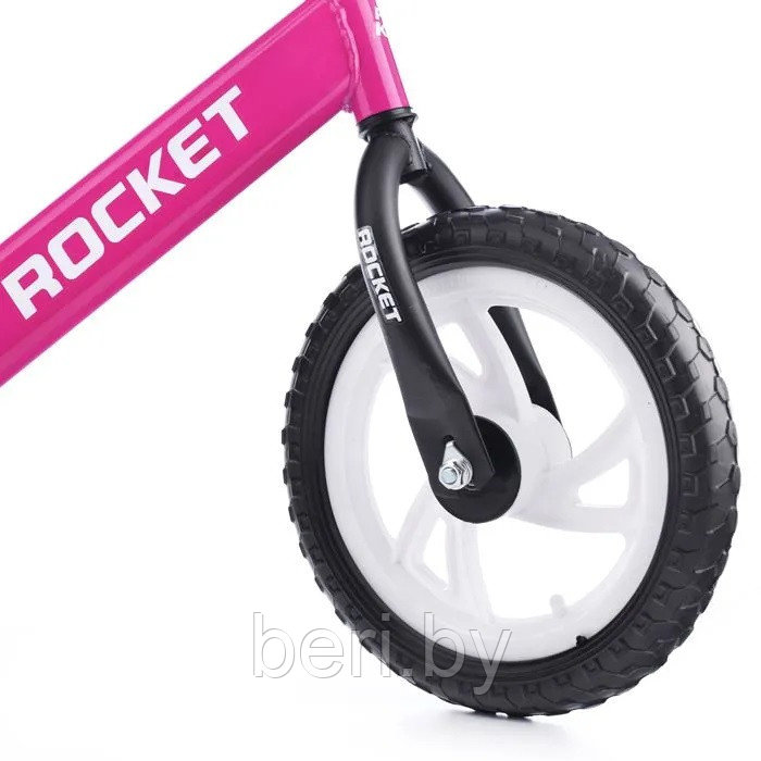 Беговел детский Rocket 12", колеса ПВХ, регулируемое сидение, от 2 лет R0044 - фото 5 - id-p226830415