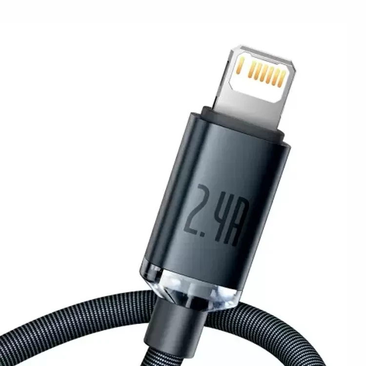 Кабель Baseus Crystal Shine CW-FXP USB - Lightning 2.4A 1.2м Чёрный - фото 5 - id-p226740838