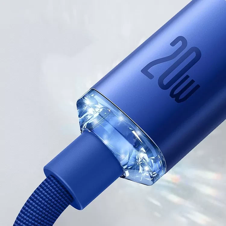 Кабель Baseus Crystal Shine CW-FXP Type-C - Lightning 20W 2м Синий - фото 3 - id-p226740839