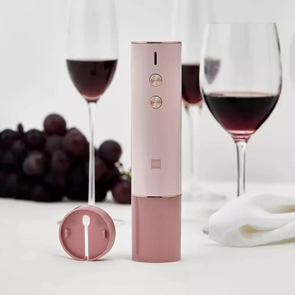 Штопор электрический HuoHou Wine Electric Opener (в подарочной упаковке) Розовый - фото 2 - id-p226742261