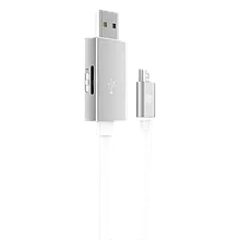 Кабель с карт-ридером Rock Space Micro USB OTG Серебро