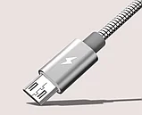Кабель металлический Remax Silver Serpent USB - micro USB Розовое Золото, фото 2
