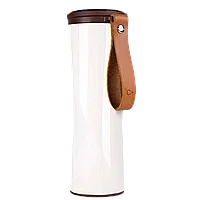 Термокружка Kiss Kiss Fish MOKA Smart Cup OLED 430мл Белая с кожаным ремешком