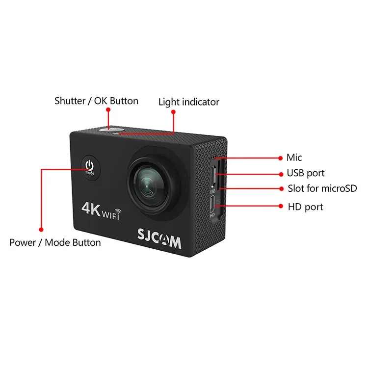 Экшн-камера SJCAM SJ4000 AIR Чёрная - фото 7 - id-p226743442