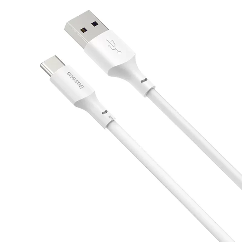 Кабель Baseus Simple Wisdom USB - Type-C 5A 1.5м Белый (2шт) - фото 2 - id-p226741113