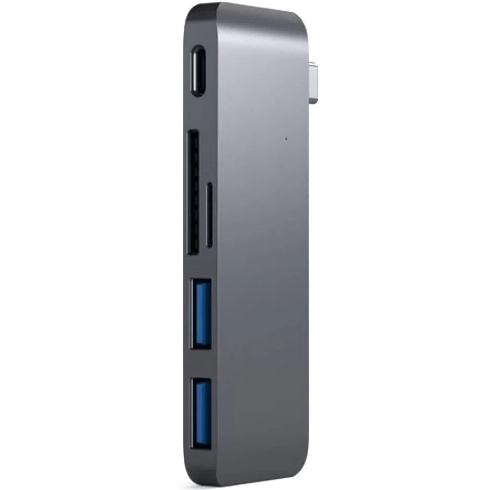 Хаб Satechi Type-C Pass-through USB HUB для Macbook 12" Серый - фото 1 - id-p226741184