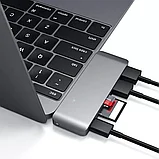 Хаб Satechi Type-C Pass-through USB HUB для Macbook 12" Серый, фото 2