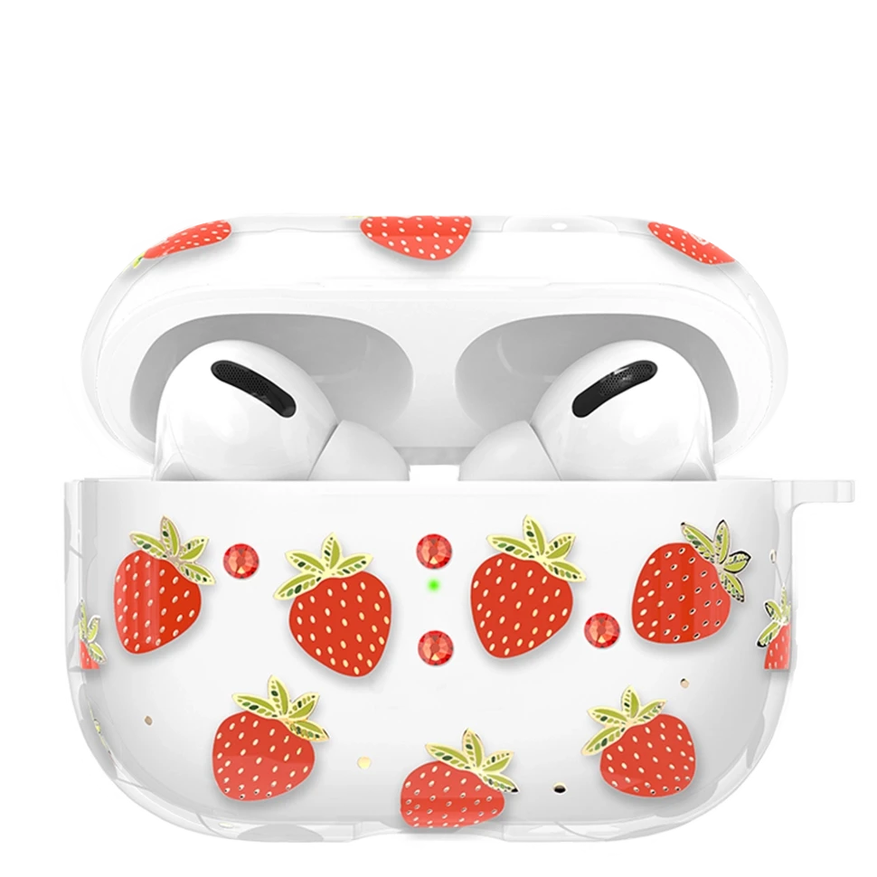 Чехол PQY Fruit для Apple Airpods Pro Strawberry - фото 1 - id-p226738534