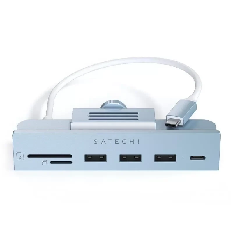 Хаб Satechi Aluminum USB-C Clamp Hub для iMac 24" Синий - фото 4 - id-p226741201