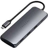 Хаб Satechi USB-C Hybrid Multiport Adapter Серый