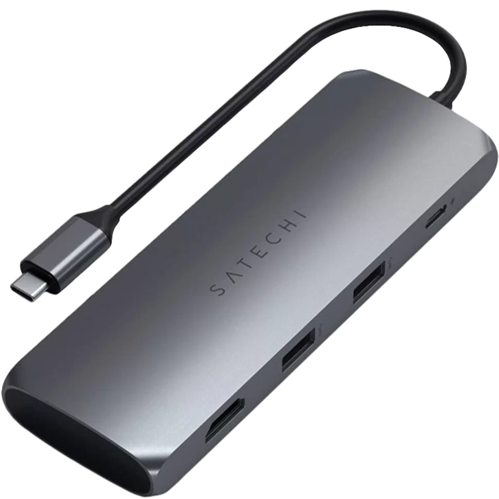 Хаб Satechi USB-C Hybrid Multiport Adapter Серый - фото 1 - id-p226741231
