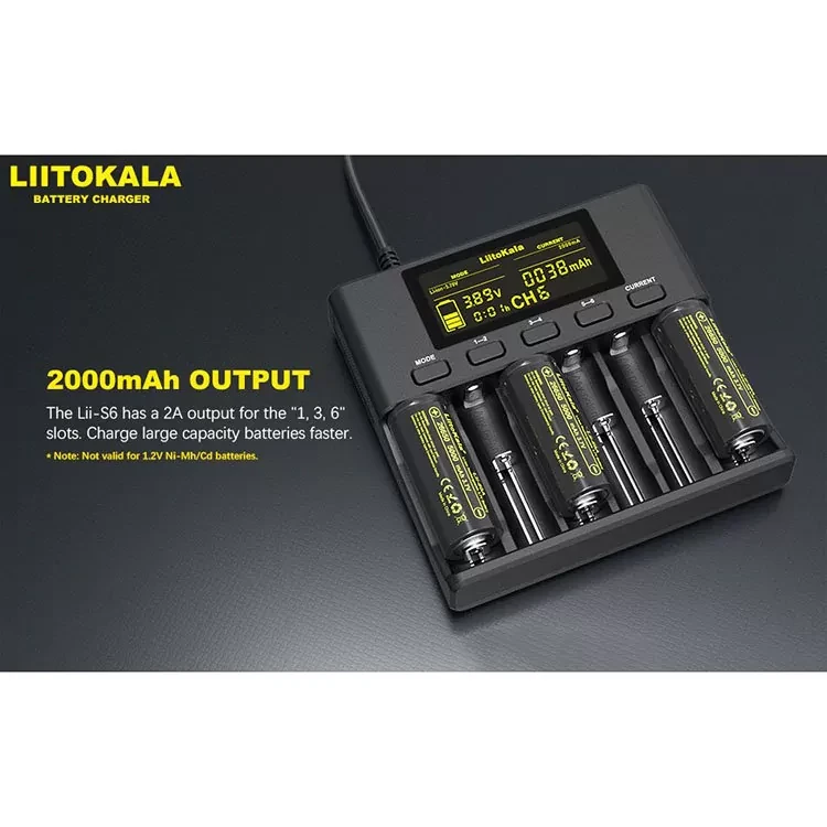 Зарядное устройство Liitokala Lii-S6 EU - фото 4 - id-p226741435