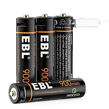 Комплект аккумуляторных батарей EBL USB Rechargeable AAA 1.5V 900mwh (4шт + зарядный кабель)