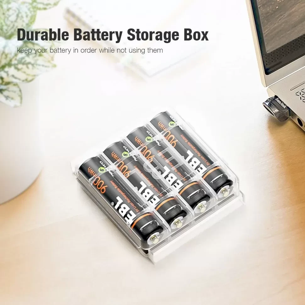 Комплект аккумуляторных батарей EBL USB Rechargeable AAA 1.5V 900mwh (4шт + зарядный кабель) - фото 2 - id-p226741466