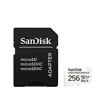 Карта памяти SanDisk High Endurance 256Gb microSDXC UHS-I V30 (U3) + SD adapter