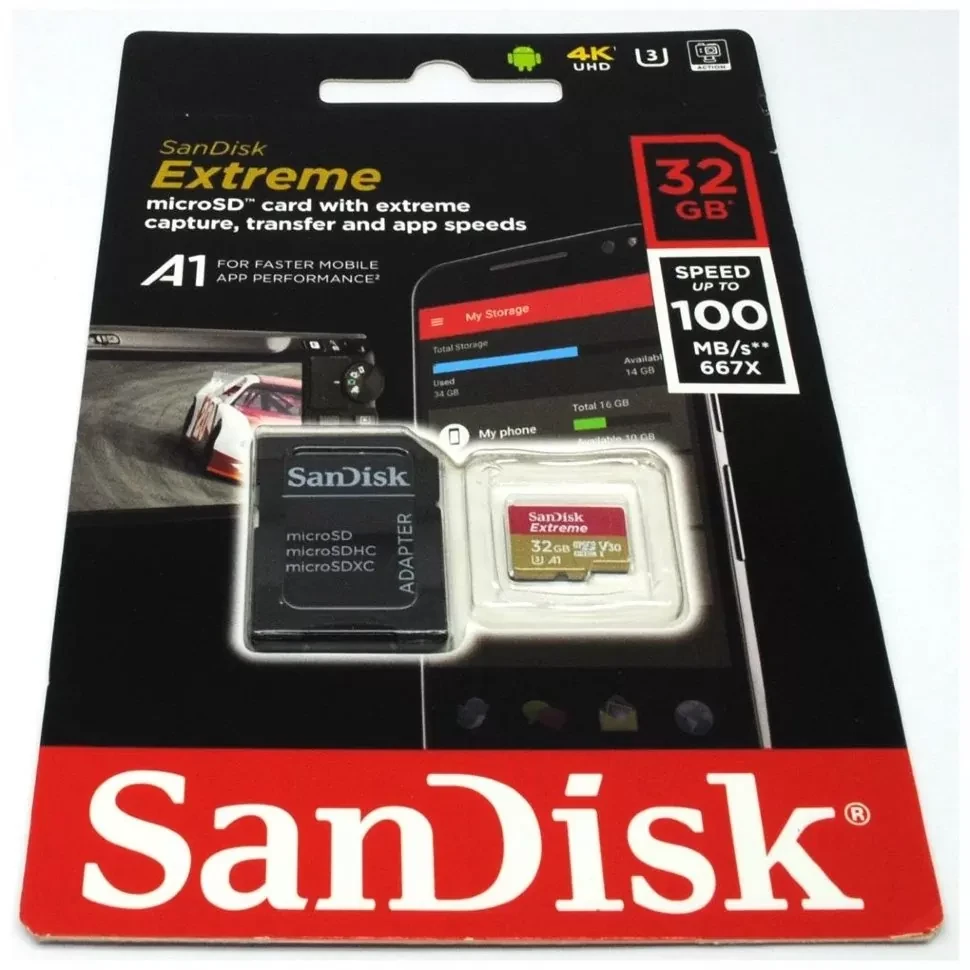 Карта памяти SanDisk Extreme PRO microSDXC 64Gb UHS-I U3 V30 A2 + ADP - фото 2 - id-p226761497