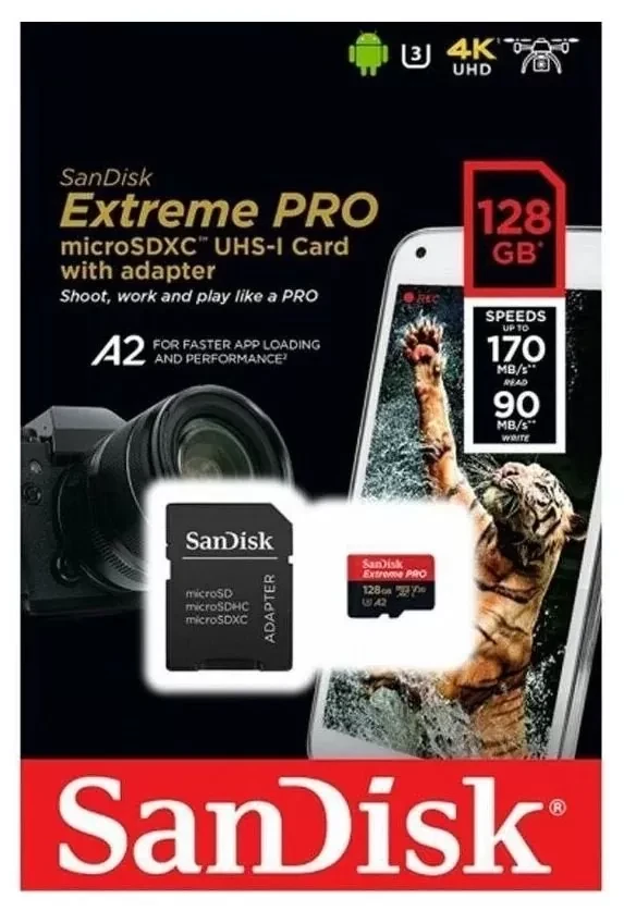 Карта памяти SanDisk Extreme PRO microSDXC 64Gb UHS-I U3 V30 A2 + ADP - фото 5 - id-p226761497