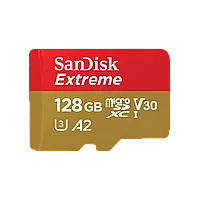 Карта памяти SanDisk Extreme microSDXC 128 ГБ Class 10 V30 A2 U3