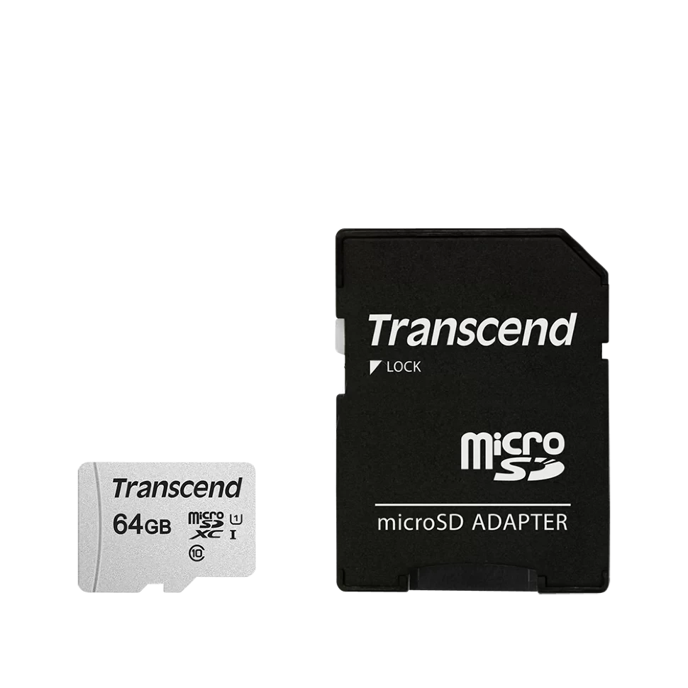 Карта памяти Transcend MicroSDXC 300S 64 Гб UHS-I Class 1 (U1), Class 10 - фото 1 - id-p226761508