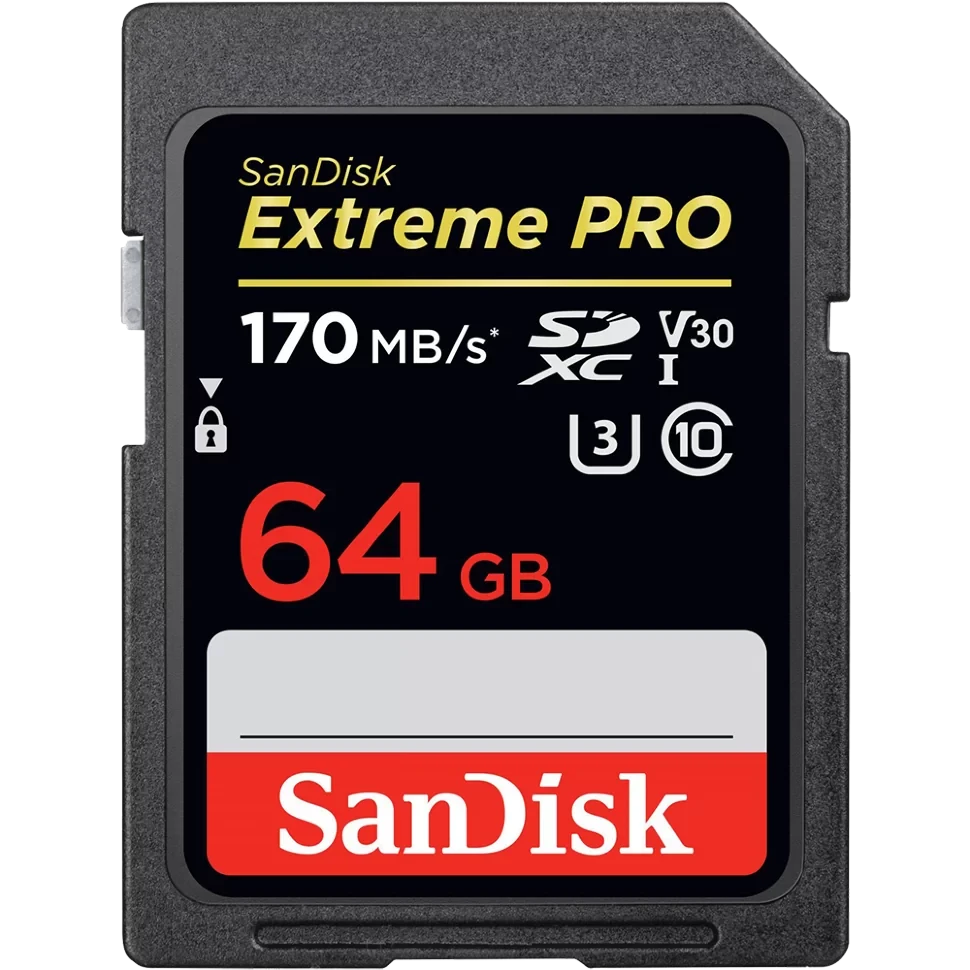 Карта памяти Sandisk Extreme Pro SDXC Card 64GB V30 UHS-I U3 - фото 1 - id-p226761513