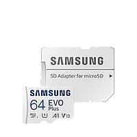 Карта памяти Samsung EVO Plus MicroSDXC 64 Гб A1, V10, UHS-I Class 1 (U1)