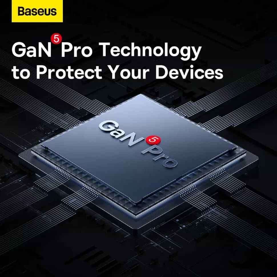 Сетевой адаптер Baseus GaN5 Pro C+U 100W Чёрный (+ кабель Type-C 1м) - фото 4 - id-p226740661