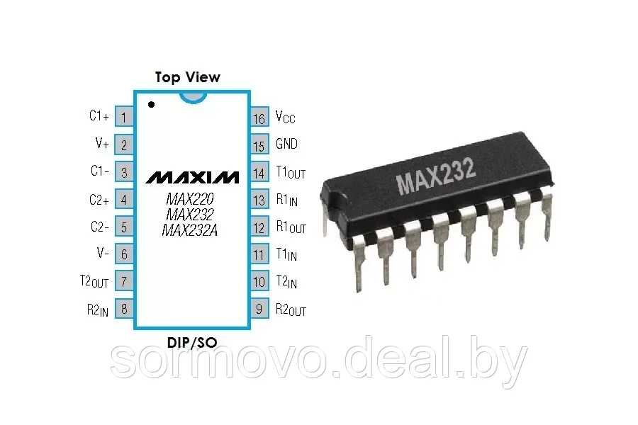 MAX232CPE+MAX232+MAX3232CBE+MAX232CWE - фото 3 - id-p183952412