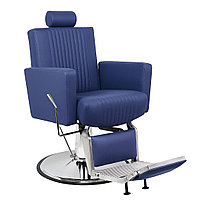 Толедо (декор линиями) кресло барбера, синее. На заказ