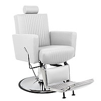 Толедо мужское парикмахерское кресло, белое. На заказ