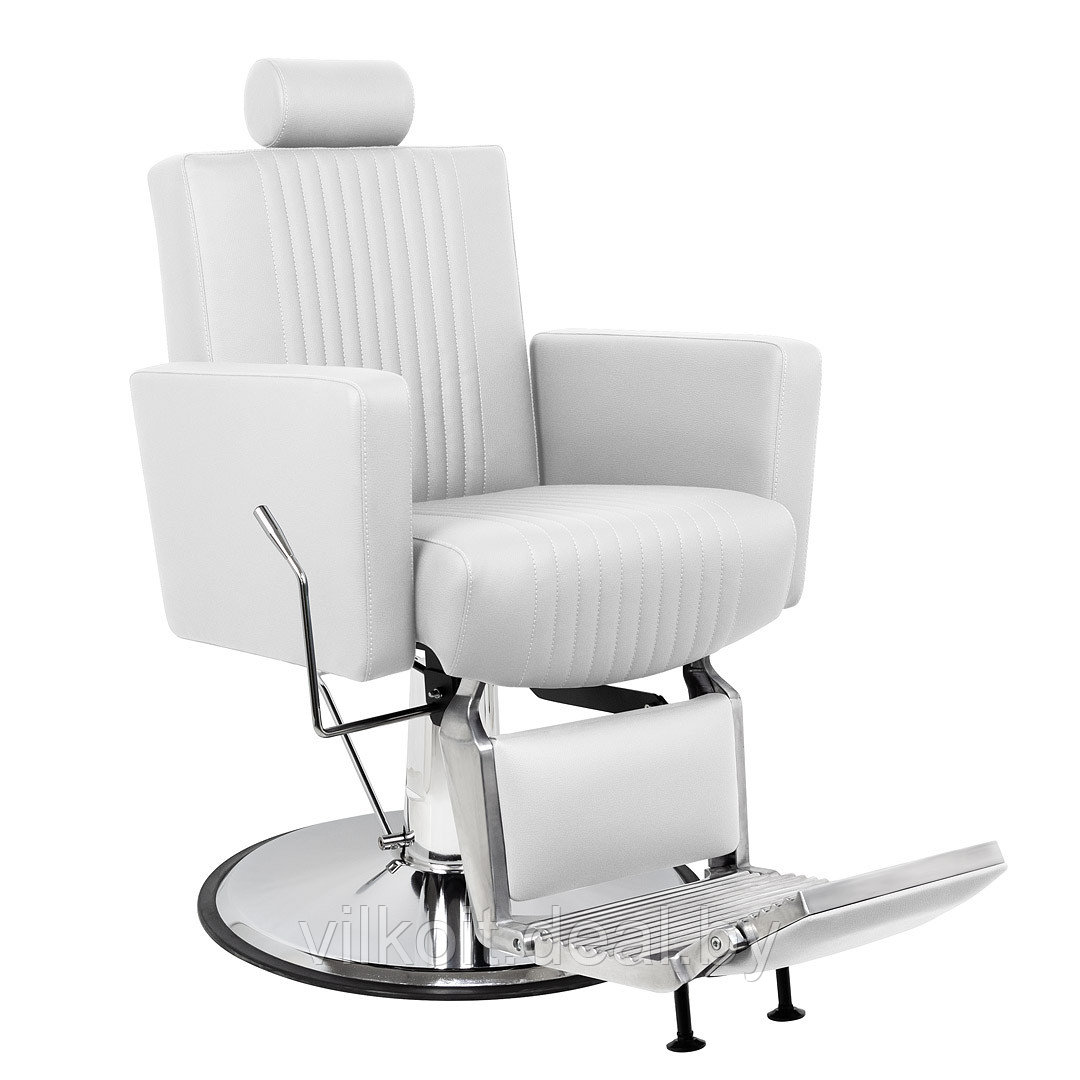 Толедо мужское парикмахерское кресло, белое. На заказ - фото 1 - id-p226839255