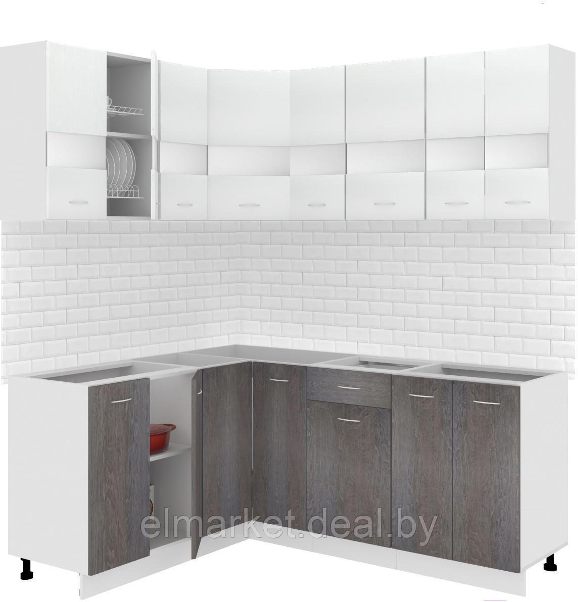Готовая кухня Кортекс-мебель Корнелия Экстра 1.5x1.9 без столешницы (белый/береза) - фото 1 - id-p226841309