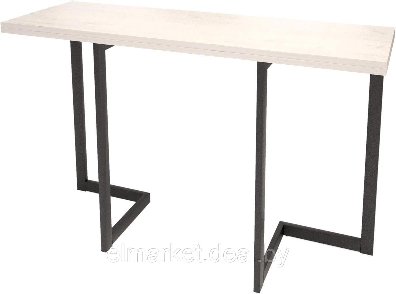Обеденный стол Millwood Арлен 1 38-76x110x76 дуб белый Craft/металл черный - фото 1 - id-p226840233