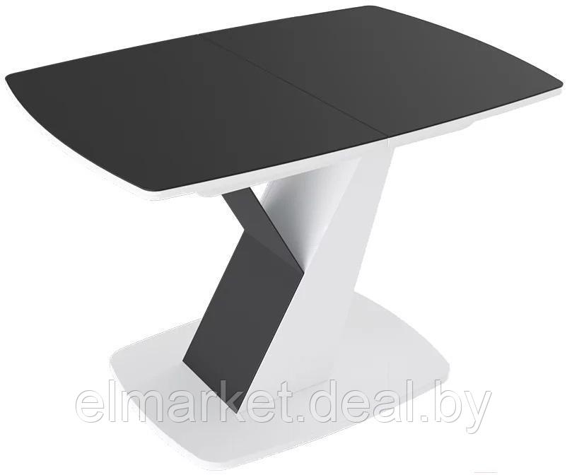 Обеденный стол ТриЯ Гарда тип 1 белый/стекло матовое черный графит - фото 1 - id-p226840239