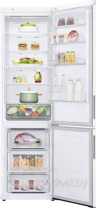 Холодильник с морозильником LG DoorCooling+ GA-B509CQSL белый - фото 1 - id-p226840948