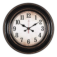 Часы настенные, серия: Классика, d-60 см, корпус черный с бронзой