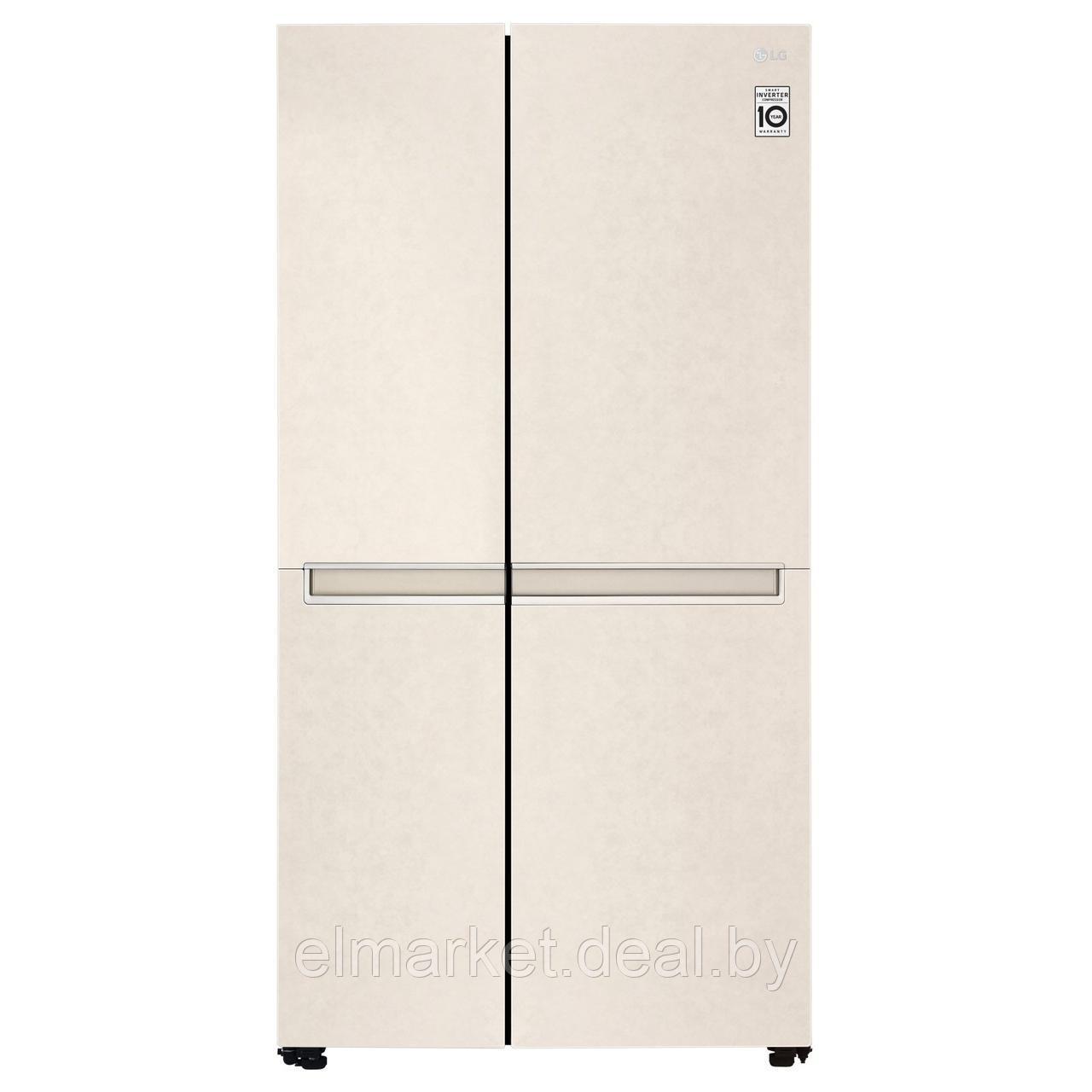 Холодильник с морозильником LG GC-B257JEYV Бежевый - фото 1 - id-p226841168