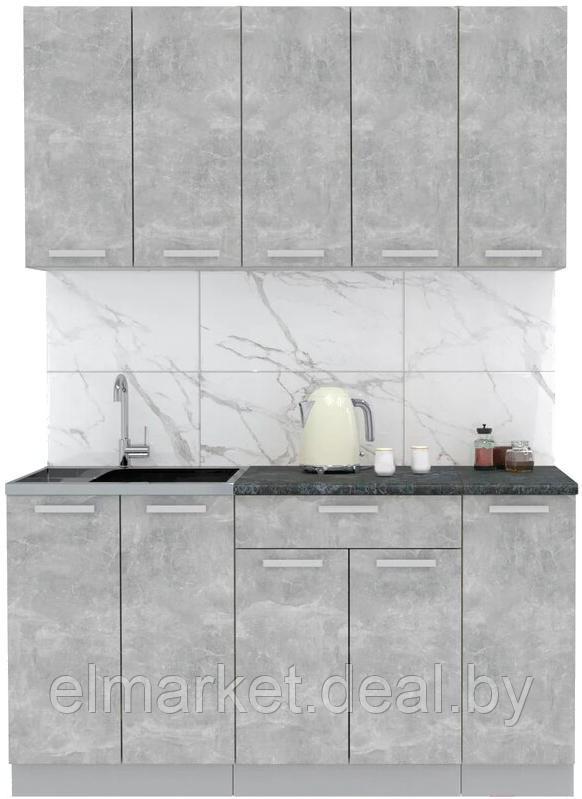 Готовая кухня Интерлиния Мила Лайт 1.5 (бетон/бетон/кастилло темный) - фото 1 - id-p226839714
