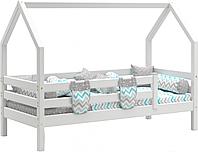 Кровать детская Мебельград Соня с надстройкой белый (полупрозрачный)