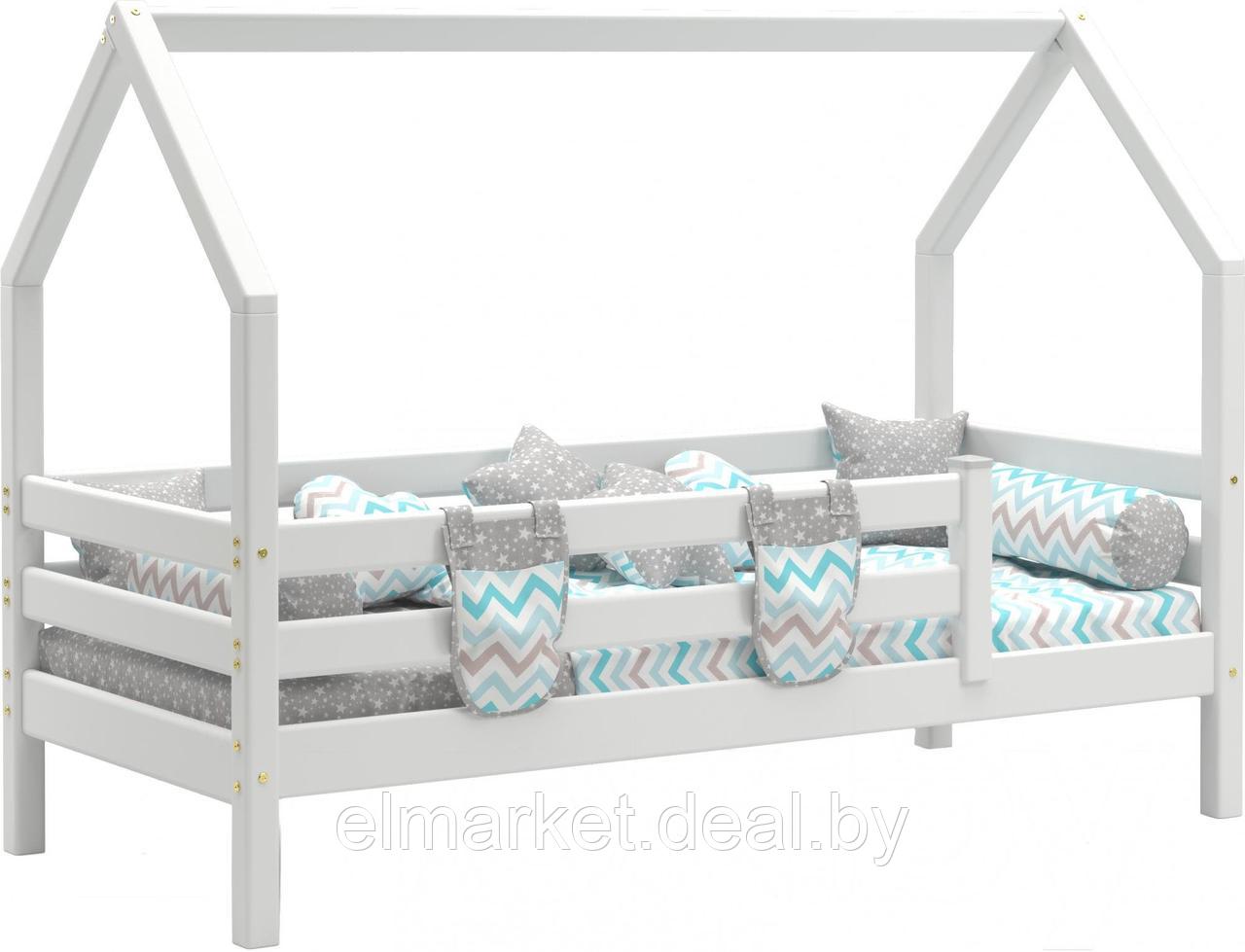 Кровать детская Мебельград Соня с надстройкой белый (полупрозрачный) - фото 1 - id-p226839905