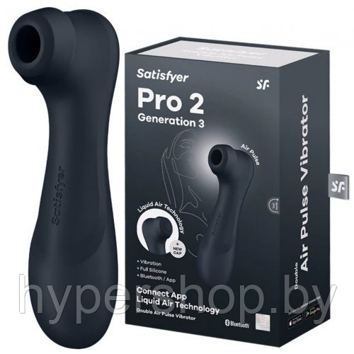 Вакуумно-волновой бесконтактный смарт-стимулятор Satisfyer Pro 2 Generation 3 Connect App Black