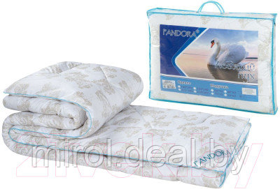Одеяло PANDORA Лебяжий Пух тик стандартное 200x215 - фото 2 - id-p226843018