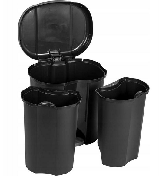 Урна для мусора Duo 2 x 10 л, черный - фото 3 - id-p183502788