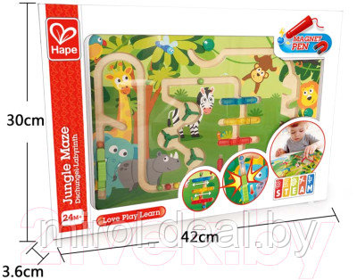 Развивающая игрушка Hape Лабиринт с шариком Джунгли / E1714_HP - фото 3 - id-p226842445