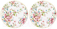 Набор тарелок Elan Gallery Яблоневый цвет на белом / 420408