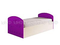 Кровать Юниор-2 (Фиолетовый металлик/Дуб беленый) МИФ