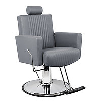 Кресло для барбершопа Толедо Эко (декор линиями), серый. На заказ