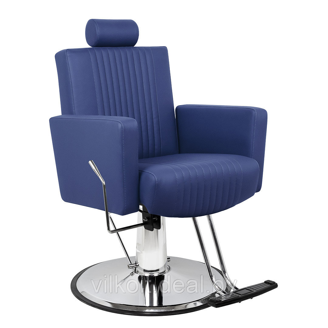 Барбер кресло Толедо Эко (декор линиями), синее. На заказ - фото 1 - id-p226848056
