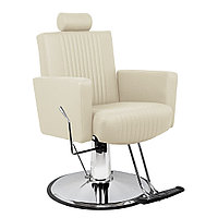 Толедо Эко (декор линиями) парикмахерское кресло для барбершопа, молочное. На заказ